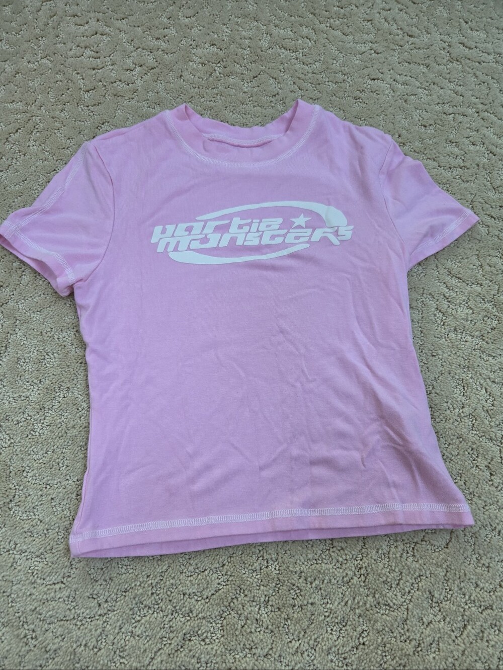 Light Pink Y2K Fitted Women's XS/S Tee